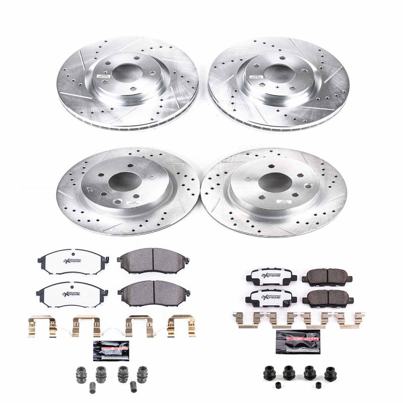Power Stop K8060-26 Z26 Street Warrior 1-Click Front And Rear Brake Kit for 2009-2012 Infiniti EX35 product image