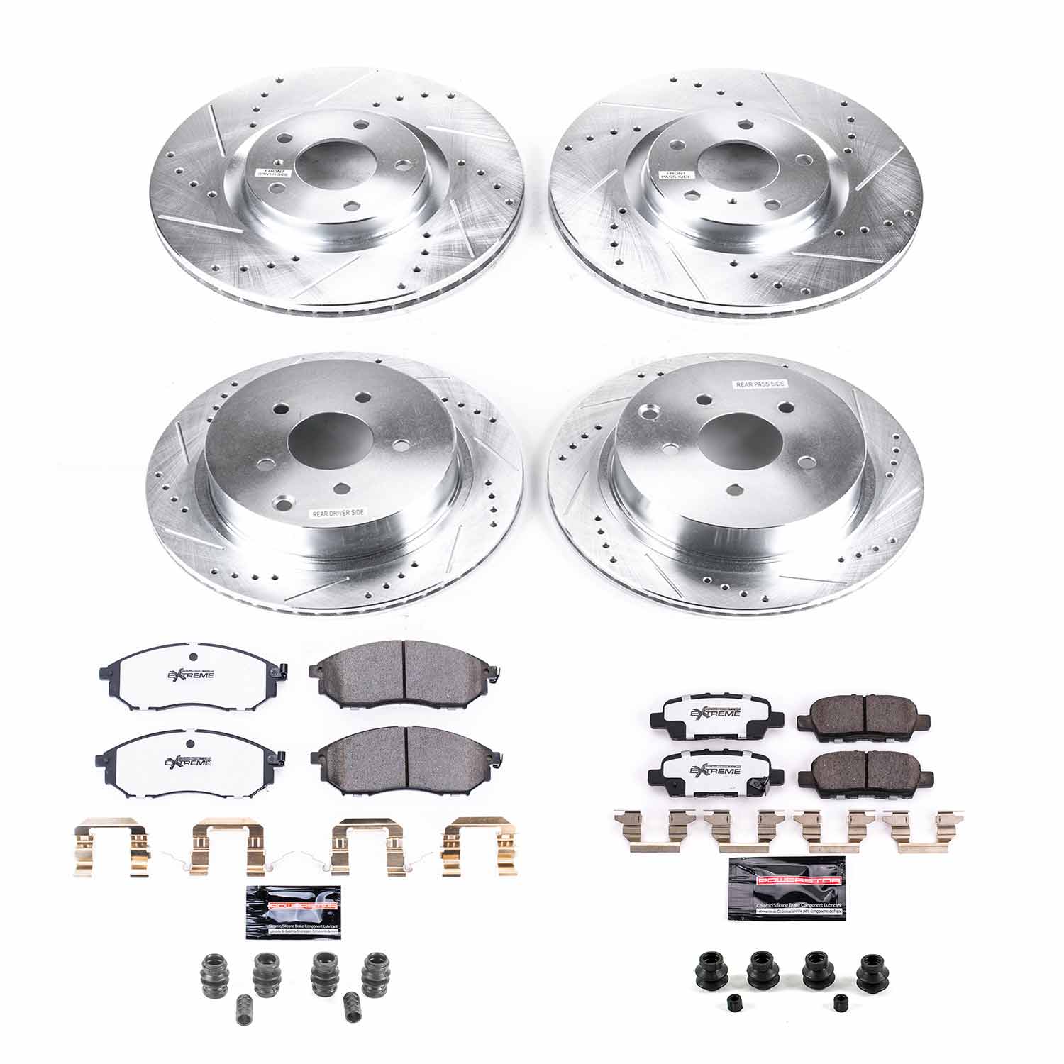 Power Stop K8061-26 Z26 Street Warrior 1-Click Front And Rear Brake Kit for 2014-2019 Infiniti Q70 product image