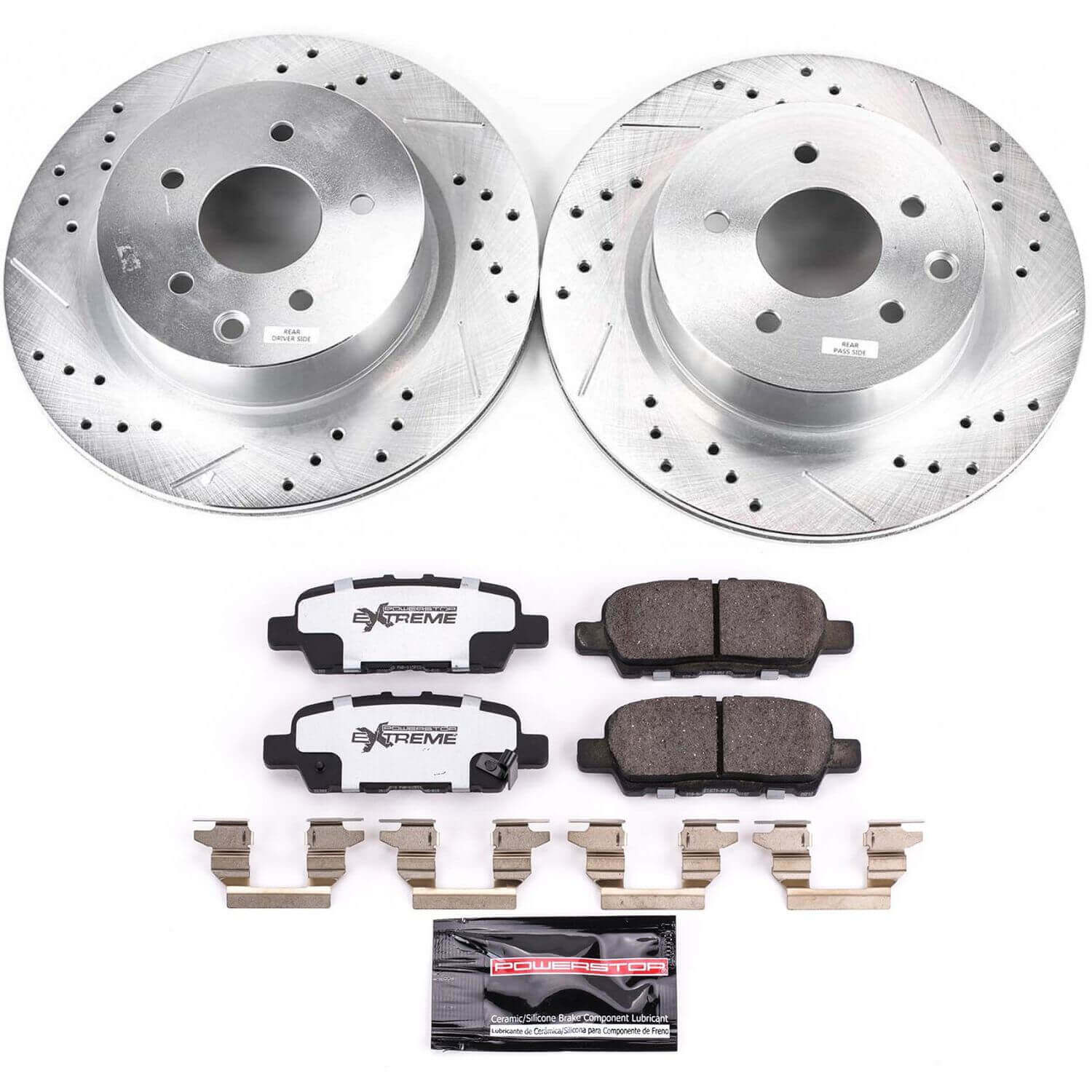 Power Stop K8062-26 Z26 Street Warrior 1-Click Rear Brake Kit for 2009-2012 Infiniti EX35 product image