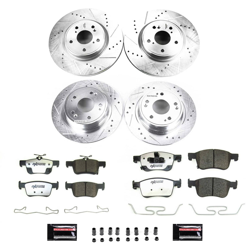 Power Stop K8166-26 - Front And Rear Z26 Street Warrior Pad And Rotor Kit vehicle fitment brake part