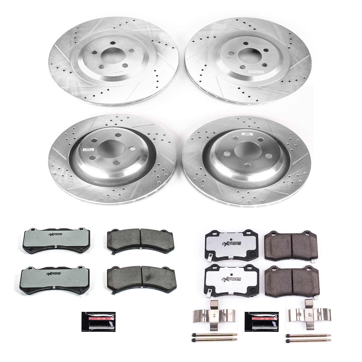 Power Stop K8170-26 Z26 Street Warrior 1-Click Front And Rear Pad And Rotor Kit for 2015-2016 Dodge Challenger SRT 392, SRT Hellcat product image