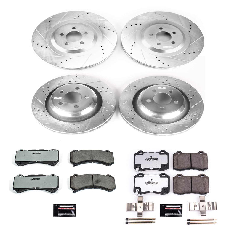 Power Stop K8170-26 Z26 Street Warrior 1-Click Front And Rear Pad And Rotor Kit for 2015-2016 Dodge Challenger SRT 392, SRT Hellcat product image