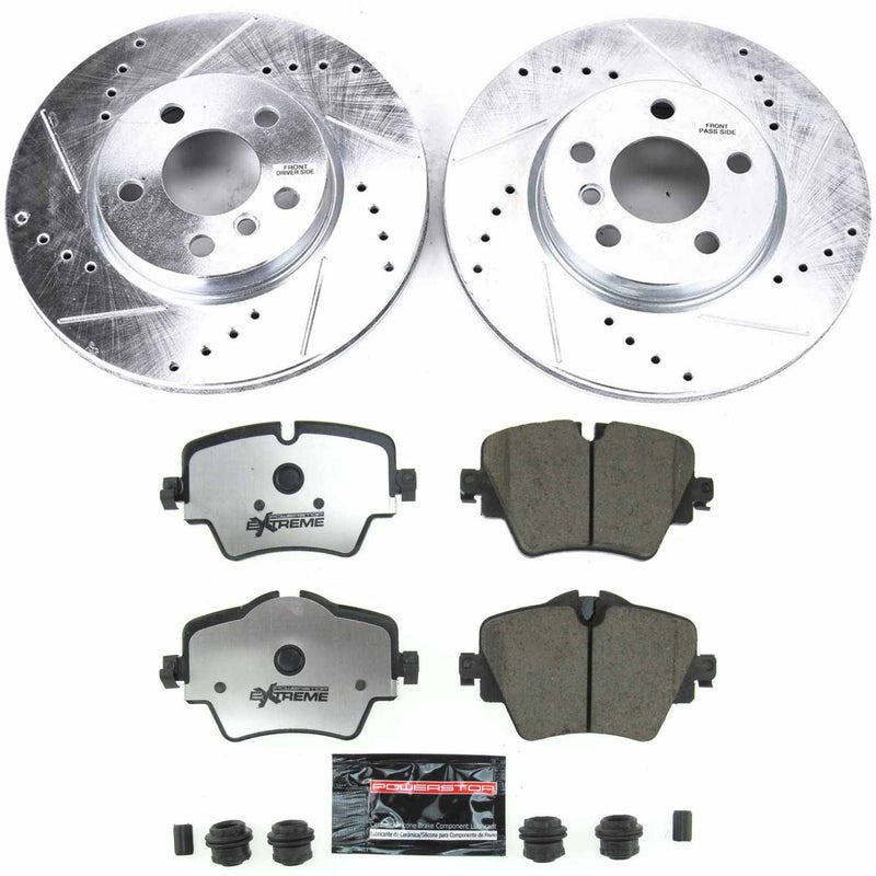 Power Stop K8323-26 Z26 Street Warrior 1-Click Front Pad And Rotor Kit for 2019 MINI Cooper Clubman ALL4, Base product image
