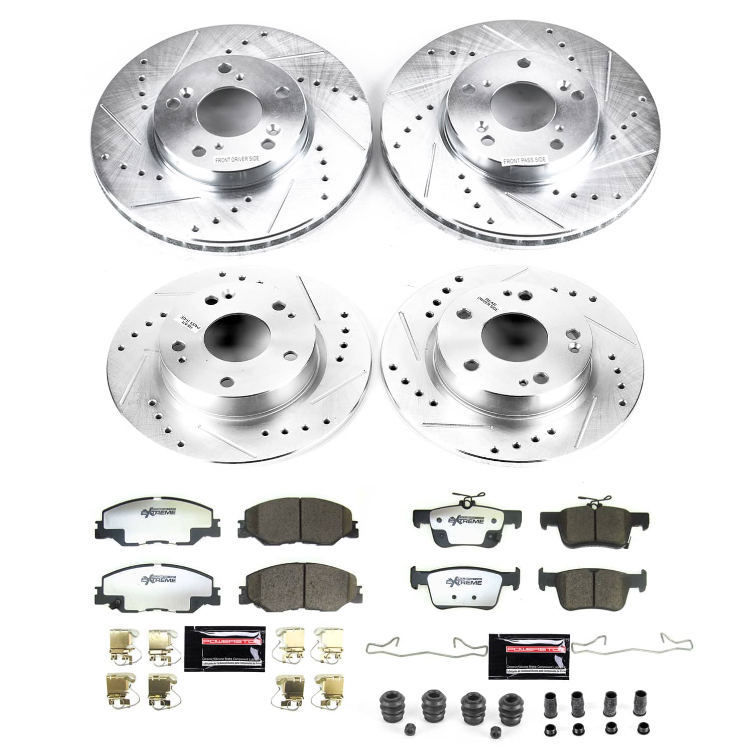 Power Stop K8343-26 - Front And Rear Z26 Street Warrior Pad And Rotor Kit vehicle fitment brake part