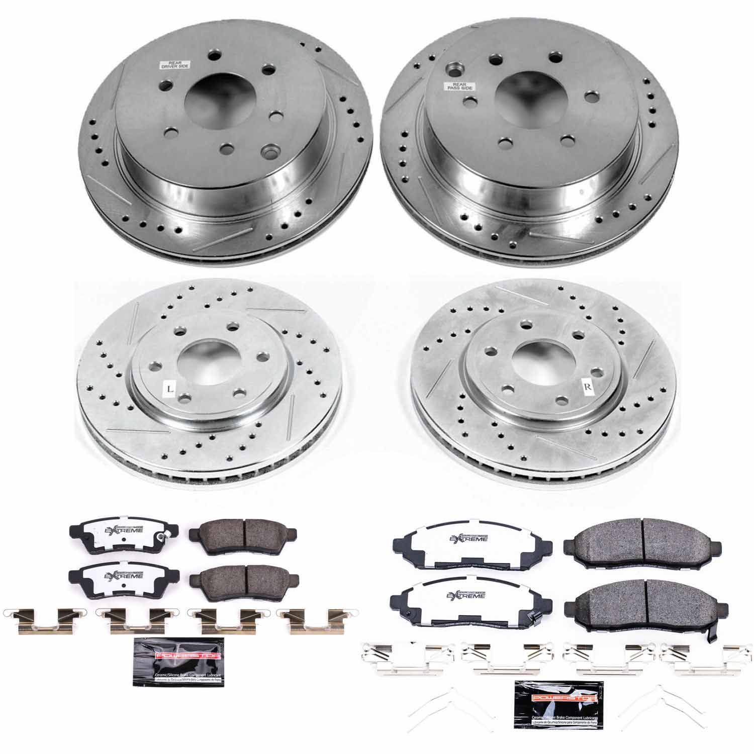 Power Stop K8357-36 Z36 Severe-Duty Truck And Tow 1-Click Front And Rear Pad And Rotor Kit for 2016-2019 Nissan Frontier Rear Wheel Drive product image