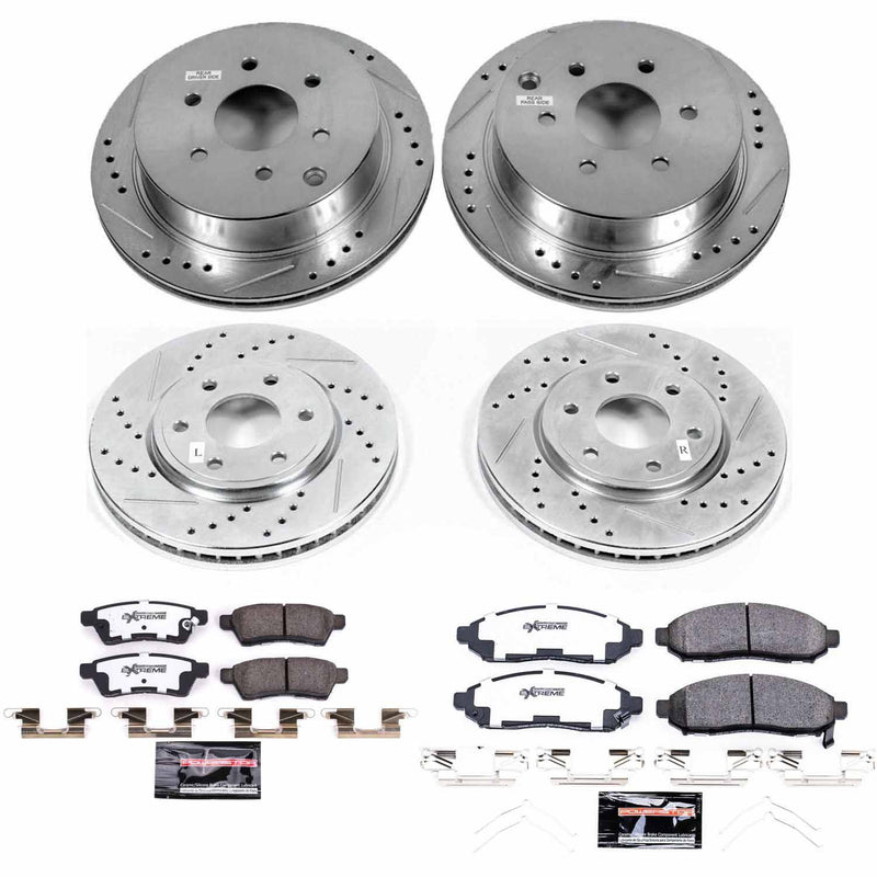 Power Stop K8357-36 Z36 Severe-Duty Truck And Tow 1-Click Front And Rear Pad And Rotor Kit for 2016-2019 Nissan Frontier Rear Wheel Drive product image