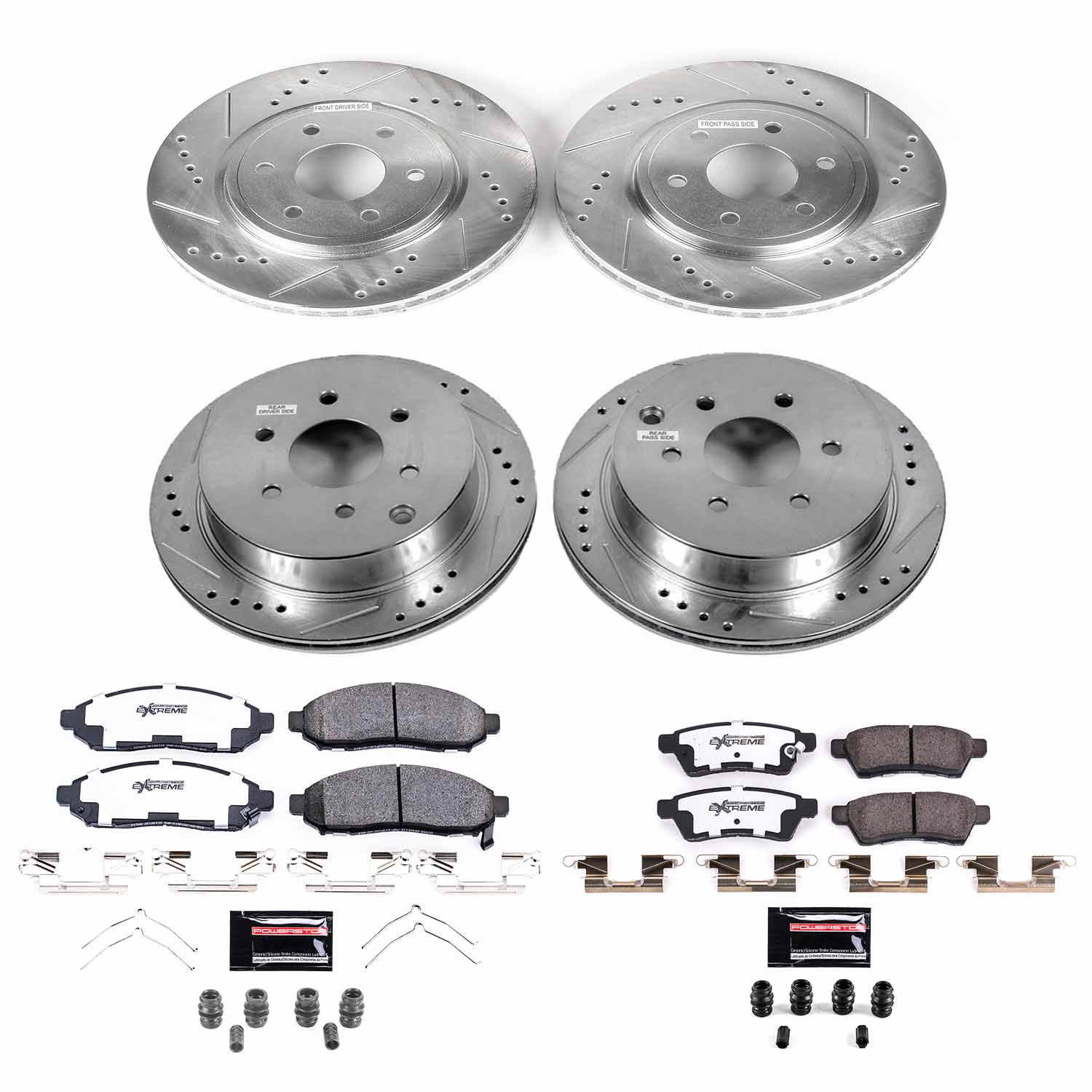 Power Stop K8358-36 Z36 Severe-Duty Truck And Tow 1-Click Front And Rear Pad And Rotor Kit for 2016-2019 Nissan Frontier 4 Wheel Drive, Rear Wheel Drive product image