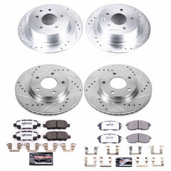 Power Stop K8359-26 Z26 Street Warrior 1-Click Front And Rear Pad And Rotor Kit for 2019 Nissan Sentra S, SL, SR product image
