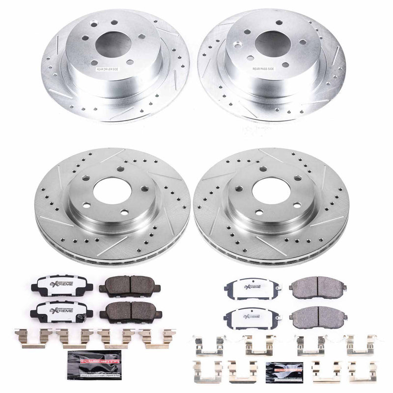 Power Stop K8359-26 Z26 Street Warrior 1-Click Front And Rear Pad And Rotor Kit for 2019 Nissan Sentra S, SL, SR product image