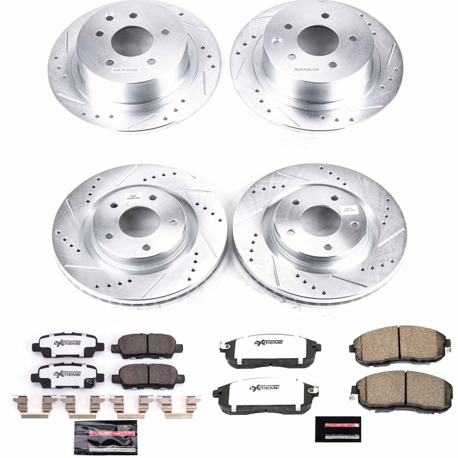 Power Stop K8360-26 Z26 Street Warrior 1-Click Front And Rear Pad And Rotor Kit for 2019 Nissan Sentra Nismo, SR Turbo product image