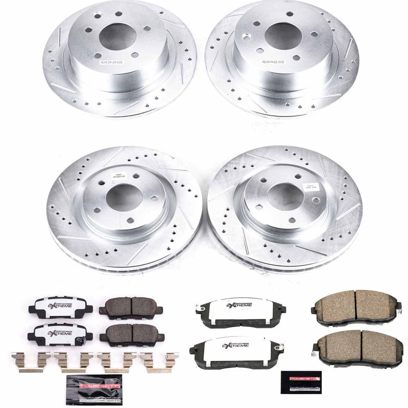 Power Stop K8360-26 Z26 Street Warrior 1-Click Front And Rear Pad And Rotor Kit for 2019 Nissan Sentra Nismo, SR Turbo product image