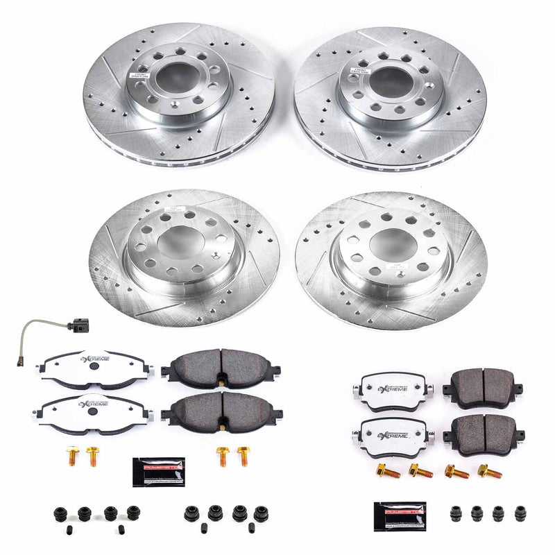 Power Stop K8363-26 Z26 Street Warrior 1-Click Front And Rear Pad And Rotor Kit for 2015-2021 Volkswagen Golf product image