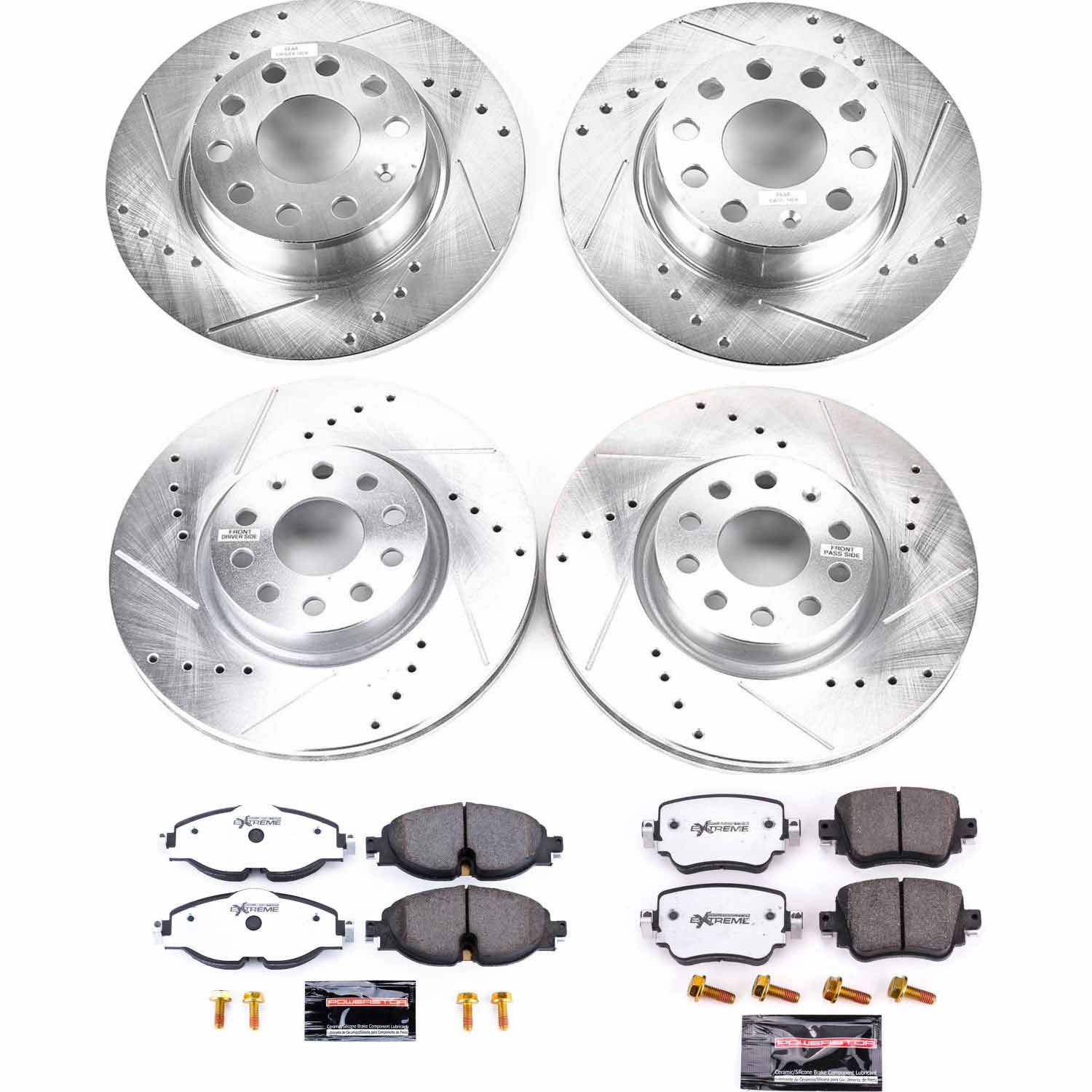 Power Stop K8364-26 Z26 Street Warrior 1-Click Front And Rear Pad And Rotor Kit for 2017-2019 Volkswagen Golf Alltrack product image