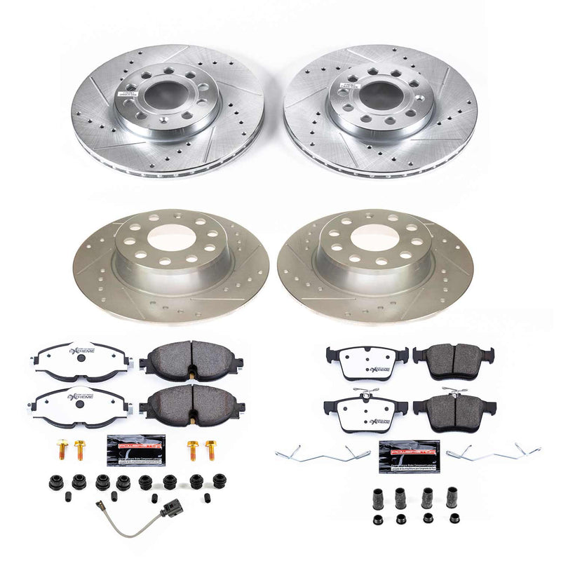 Power Stop K8365-26 Front And Rear Z26 Street Warrior 1-Click Pad And Rotor Kit for 2019-2024 Volkswagen Jetta product image