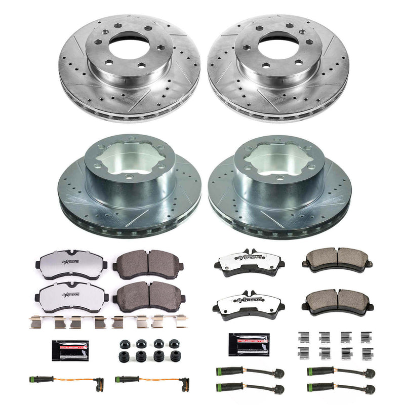Power Stop K8447-36 Front And Rear Z36 Severe-Duty Truck And Tow 1-Click Pad And Rotor Kit for 2007-2009 Dodge Sprinter 3500 product image