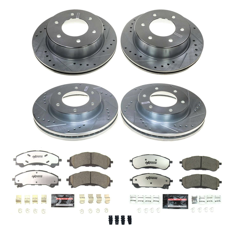 Power Stop K8448-36 - Front And Rear Z36 Severe-Duty Truck And Tow 1-Click Pad And Rotor Kit vehicle fitment brake part