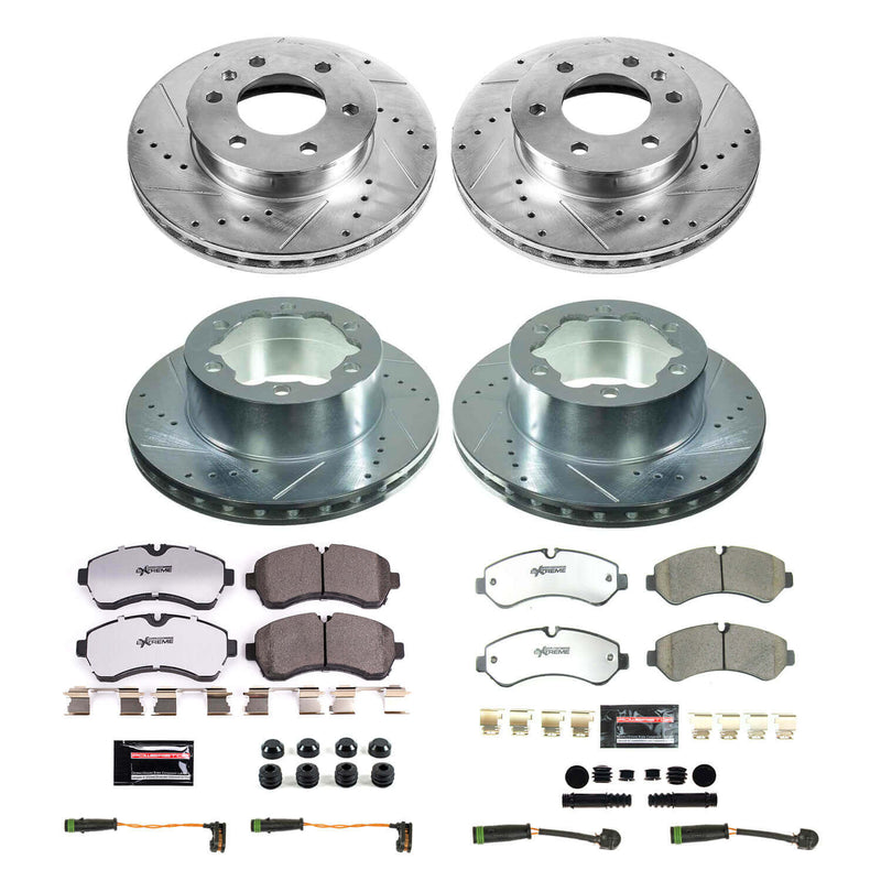 Power Stop K8450-36 Front And Rear Z36 Severe-Duty Truck And Tow 1-Click Pad And Rotor Kit for 2019-2021 Freightliner Sprinter 3500 product image