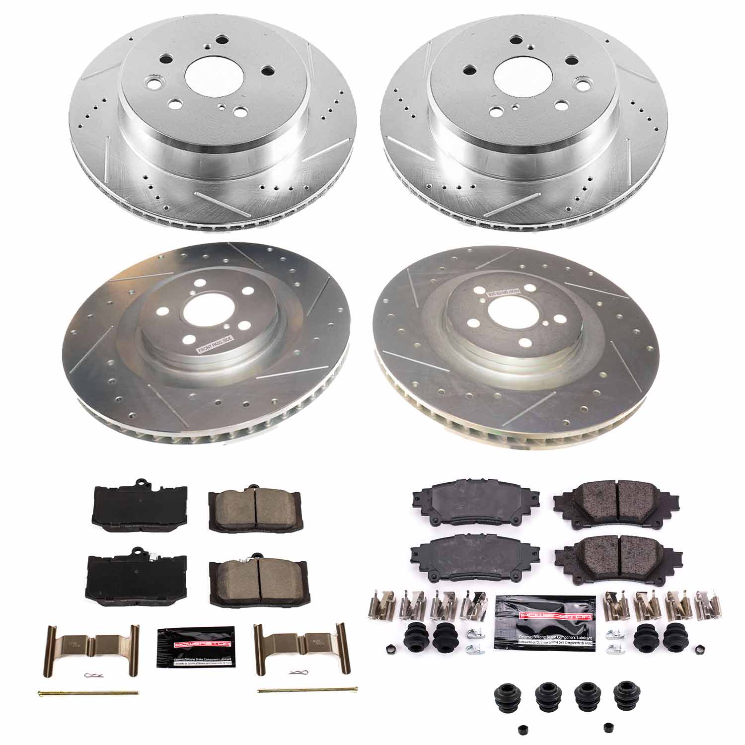 Power Stop K8453-26 Front And Rear Z26 Street Warrior 1-Click Pad And Rotor Kit for 2018-2019 Lexus GS300 F Sport product image