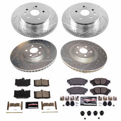 Power Stop K8453-26 Front And Rear Z26 Street Warrior 1-Click Pad And Rotor Kit for 2018-2019 Lexus GS300 F Sport product image
