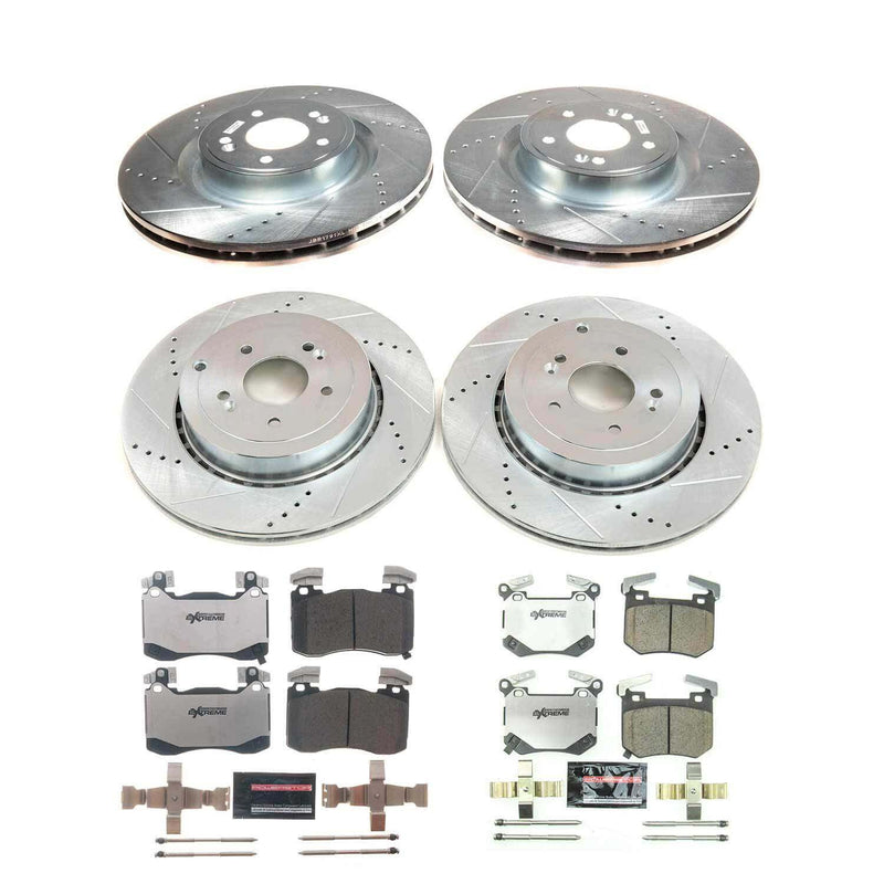Power Stop K8510-26 Front And Rear Z26 Street Warrior 1-Click Pad And Rotor Kit for 2019-2021 Genesis G70 product image