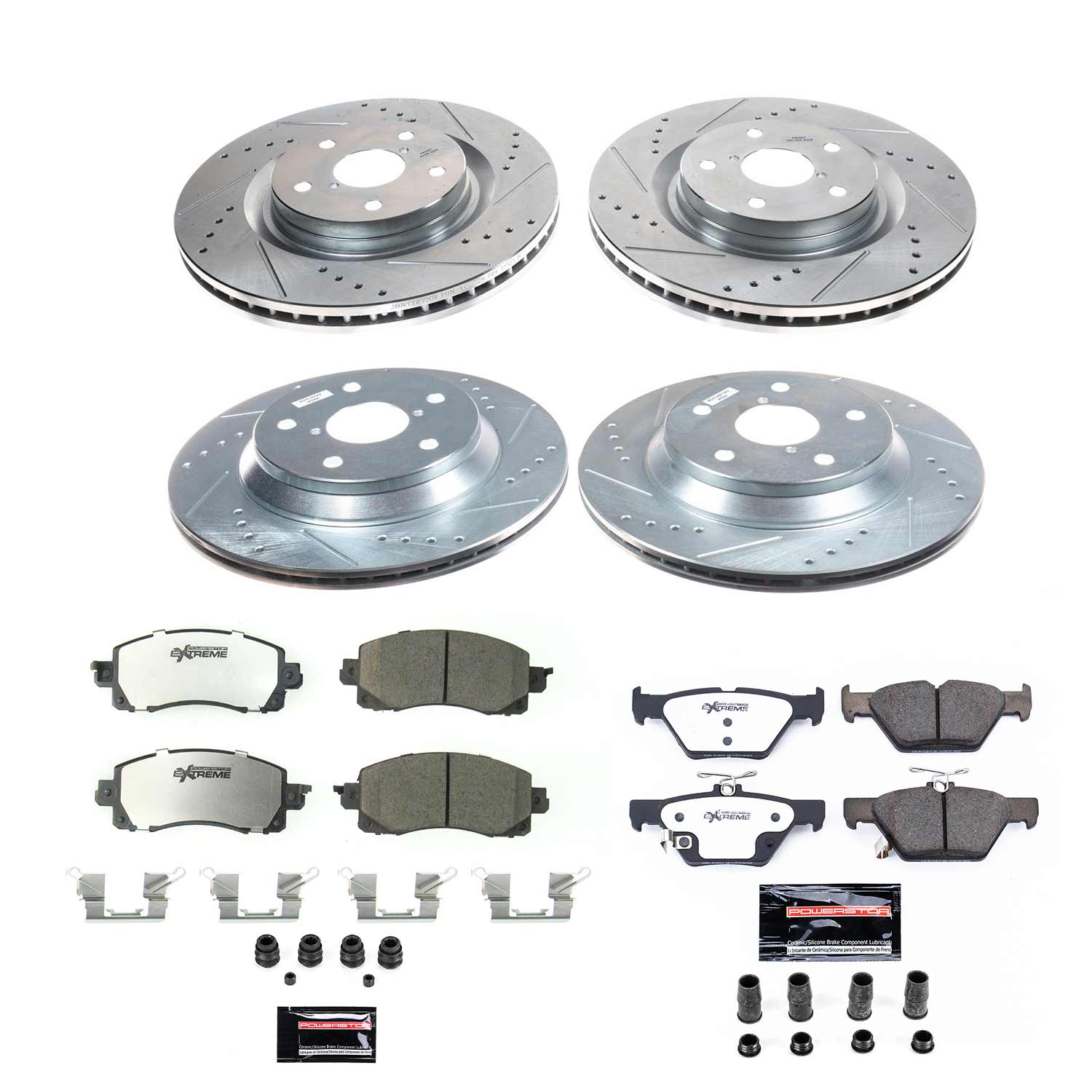 Power Stop K8521-26 Front And Rear Z26 Street Warrior 1-Click Pad And Rotor Kit for 2019-2021 Subaru Forester Limited, Premium, Sport, Touring product image
