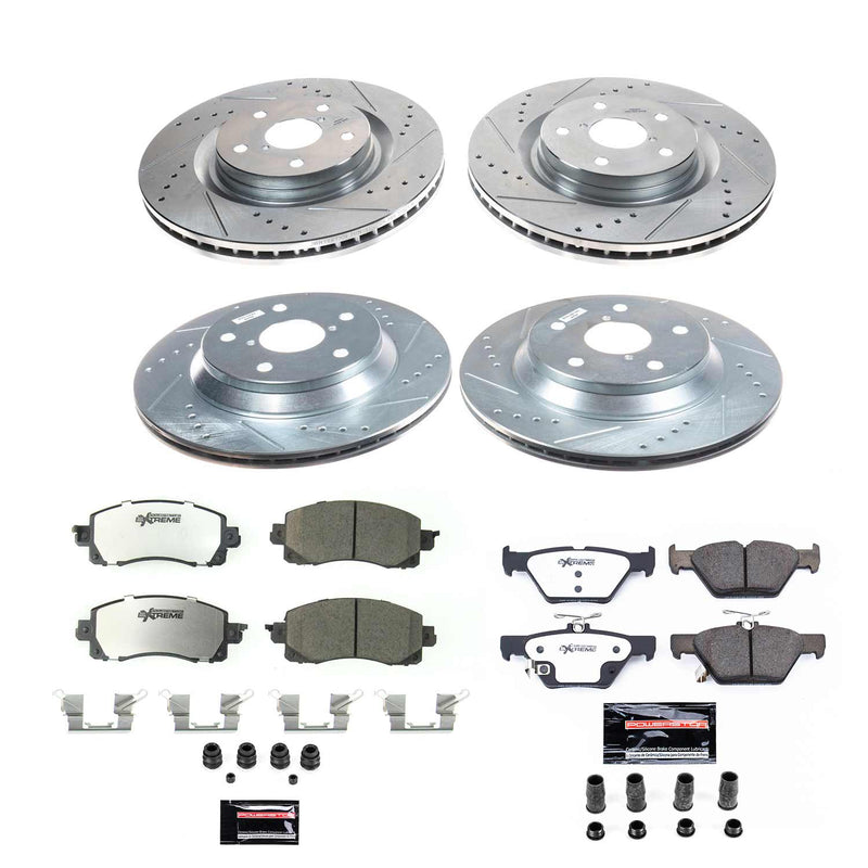 Power Stop K8521-26 Front And Rear Z26 Street Warrior 1-Click Pad And Rotor Kit for 2019-2021 Subaru Forester Limited, Premium, Sport, Touring product image