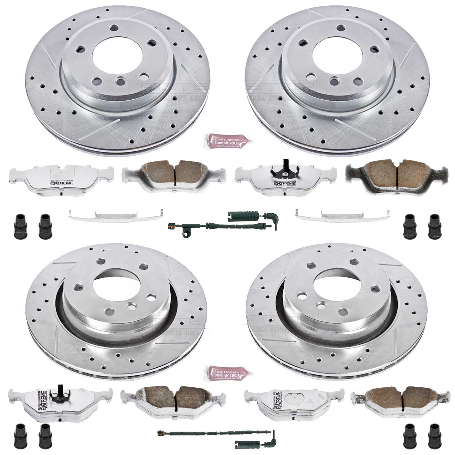 Power Stop K871-26 Z26 Extreme Street Warrior 1-Click Brake Kit (Front And Rear) for 1999-2006 BMW 323CI Convertible product image