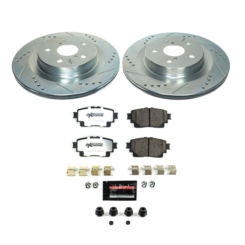 Power Stop K8716-36 Rear Z36 Severe-Duty Truck And Tow 1-Click Pad And Rotor Kit for 2021-2024 Toyota RAV4 Prime product image