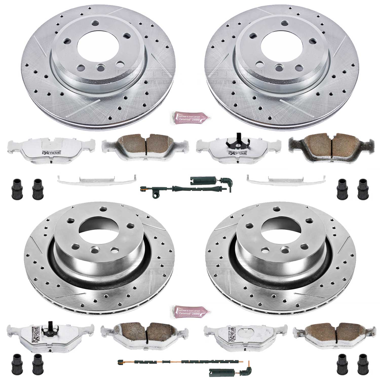 Power Stop K873-26 Z26 Extreme Street Warrior 1-Click Brake Kit (Front And Rear) for 2003-2008 BMW Z4 3.0I product image