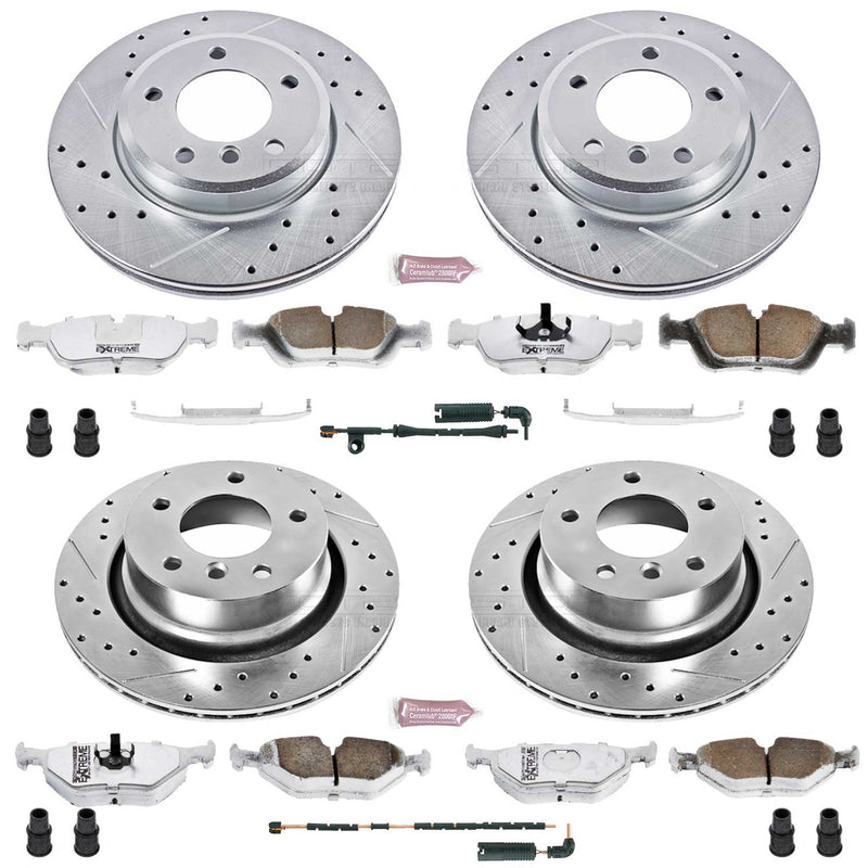 Power Stop K873-26 Z26 Extreme Street Warrior 1-Click Brake Kit (Front And Rear) for 2003-2008 BMW Z4 3.0I product image