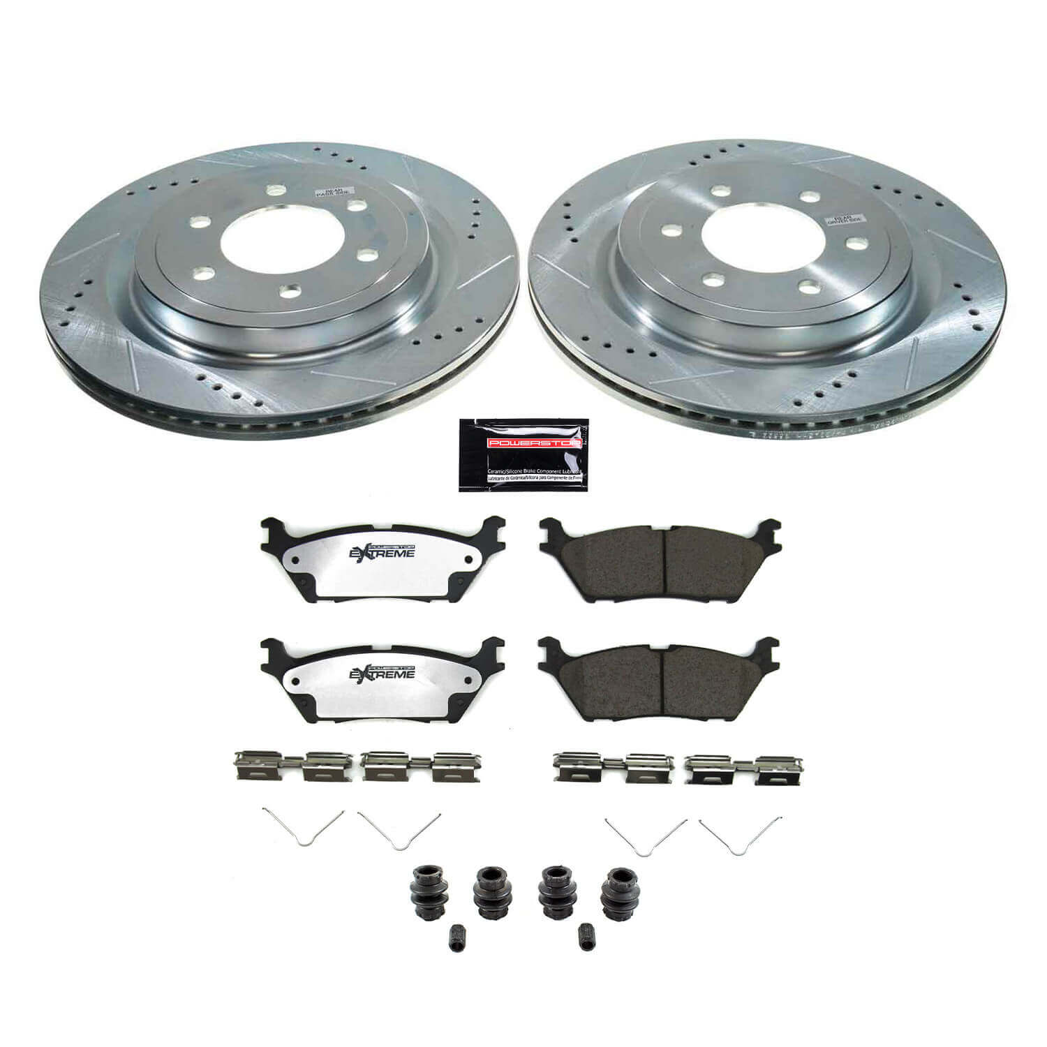 Power Stop K8765-36 Rear Z36 Severe-Duty Truck And Tow 1-Click Pad And Rotor Kit for 2021-2023 Ford F-150 King Ranch, Lariat, Limited, Platinum, Police Responder, Raptor, Ssv, Tremor, XL product image