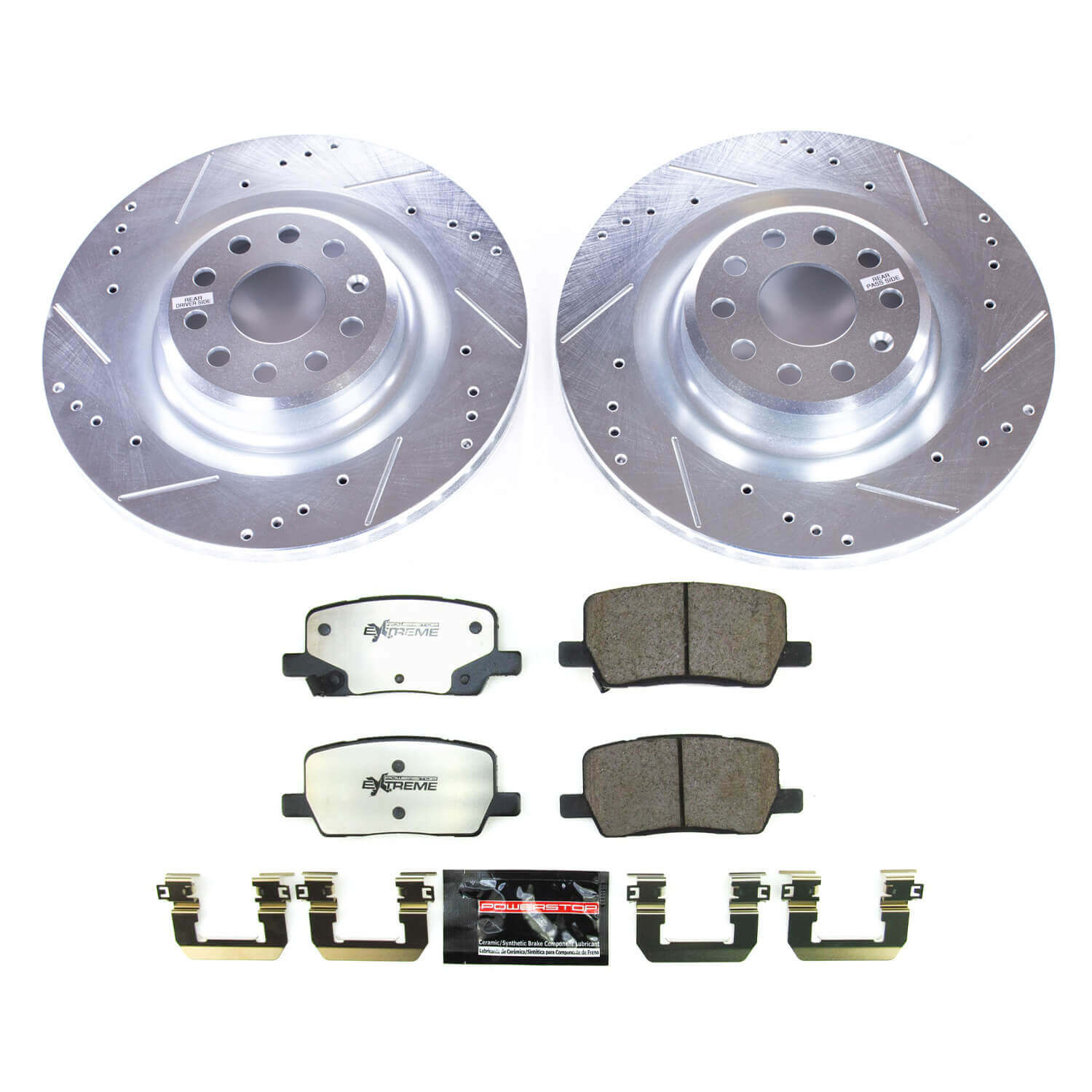 Power Stop K8857-26 Rear Z26 Street Warrior 1-Click Pad And Rotor Kit for 2017-2021 Tesla Model S product image