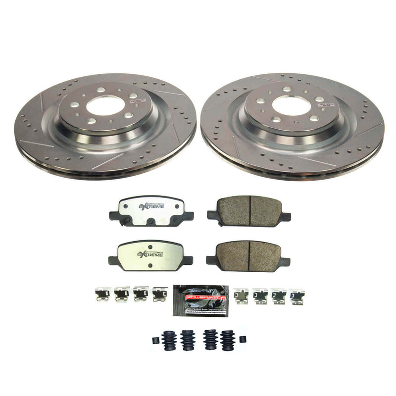 Power Stop K8874-26 Rear Z26 Street Warrior 1-Click Pad And Rotor Kit for 2017-2019 Tesla Model 3 Base, Long Range product image