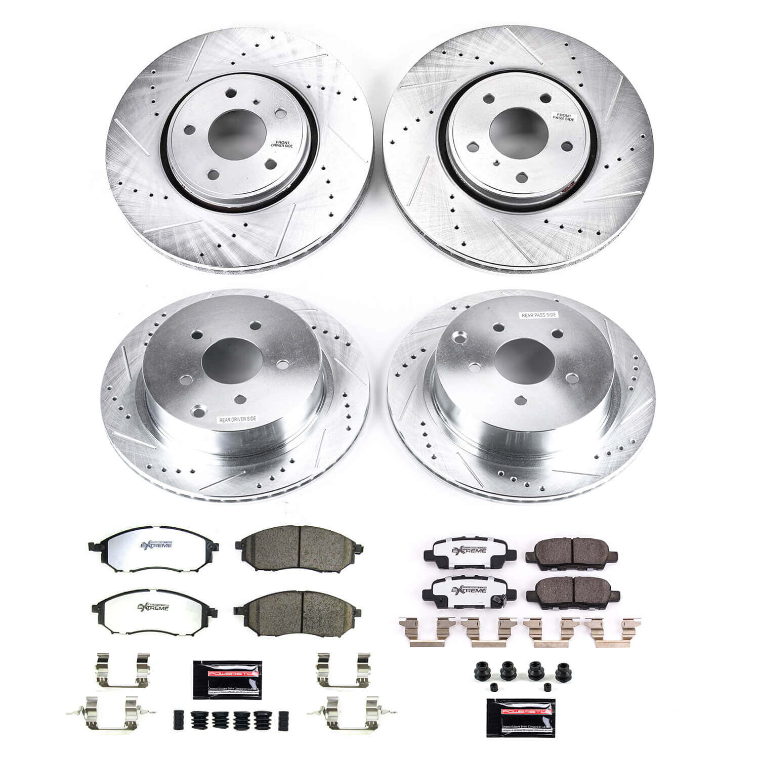 Power Stop K8878-26 Front And Rear Z26 Street Warrior 1-Click Pad And Rotor Kit for 2010-2012 Infiniti FX35 product image