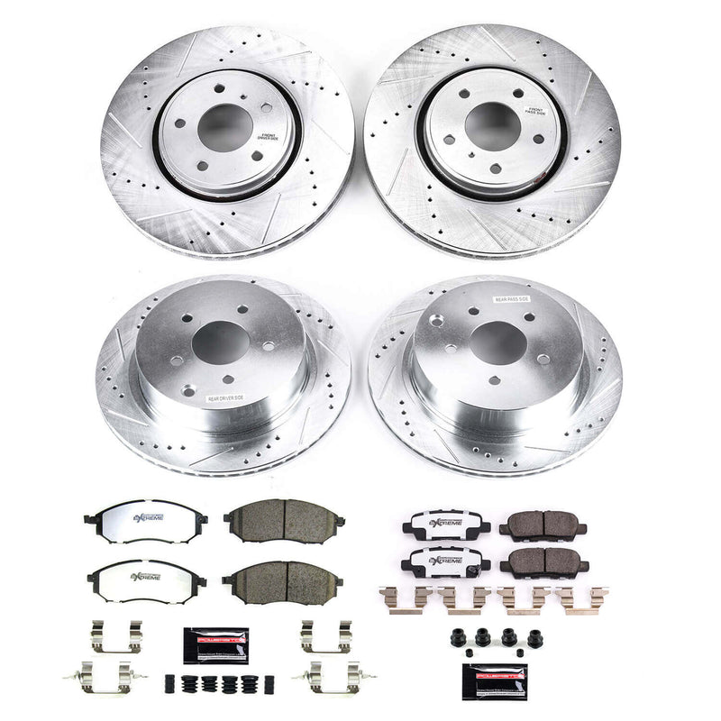Power Stop K8878-26 Front And Rear Z26 Street Warrior 1-Click Pad And Rotor Kit for 2010-2012 Infiniti FX35 product image