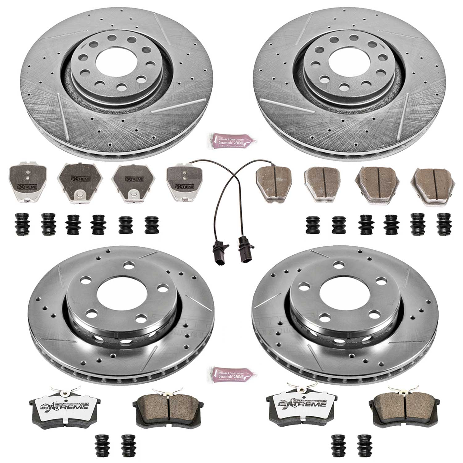 Power Stop K888-26 Z26 Extreme Street Warrior 1-Click Brake Kit (Front And Rear) for 2000-2002 Audi S4 product image