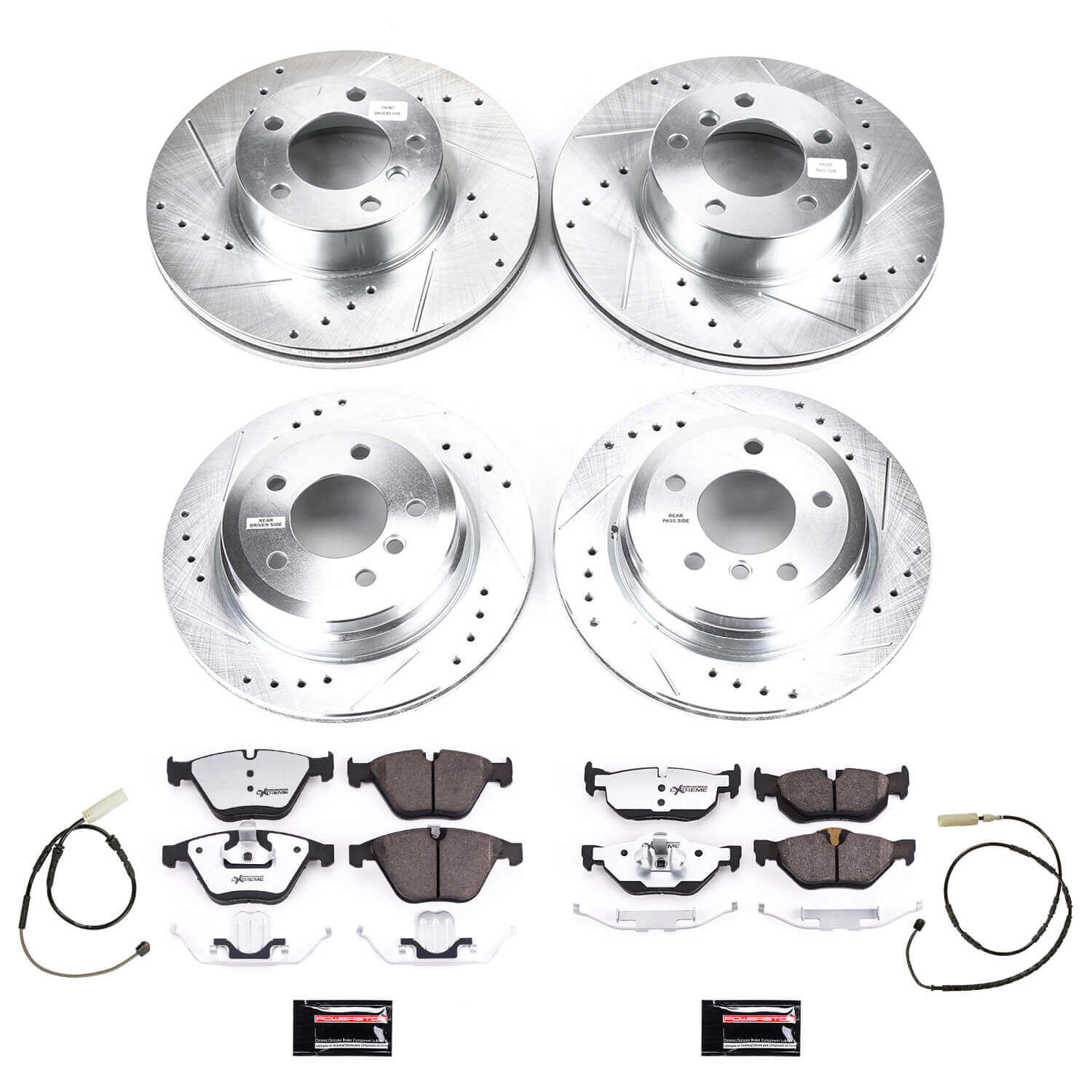 Power Stop K8882-26 Front And Rear Z26 Street Warrior 1-Click Pad And Rotor Kit for 2011-2012 BMW 328I Convertible, Station Wagon product image