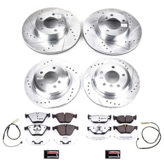 Power Stop K8882-26 Front And Rear Z26 Street Warrior 1-Click Pad And Rotor Kit for 2011-2012 BMW 328I Convertible, Station Wagon product image