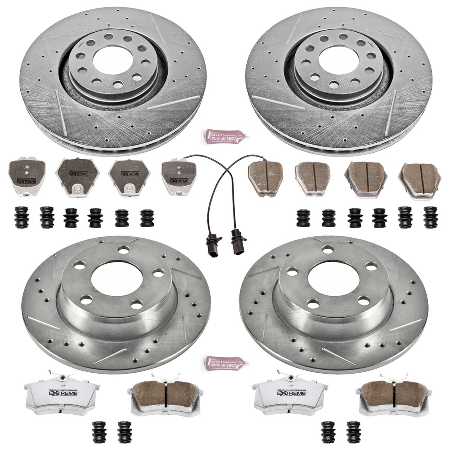 Power Stop K889-26 Z26 Extreme Street Warrior 1-Click Brake Kit (Front And Rear) for 2001-2005 Audi Allroad product image