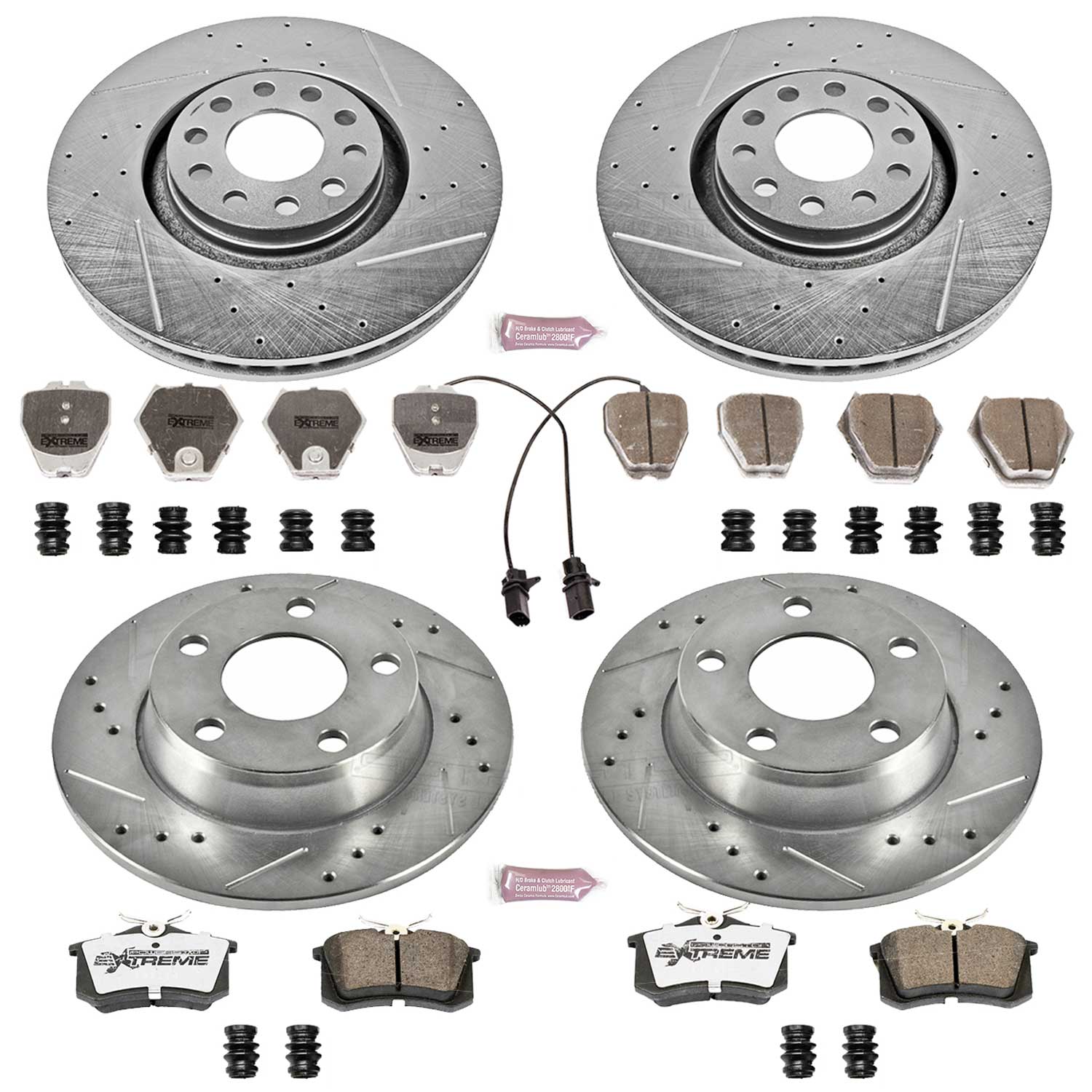 Power Stop K890-26 Z26 Extreme Street Warrior 1-Click Brake Kit (Front And Rear) for 2000-2001 Audi A6 product image