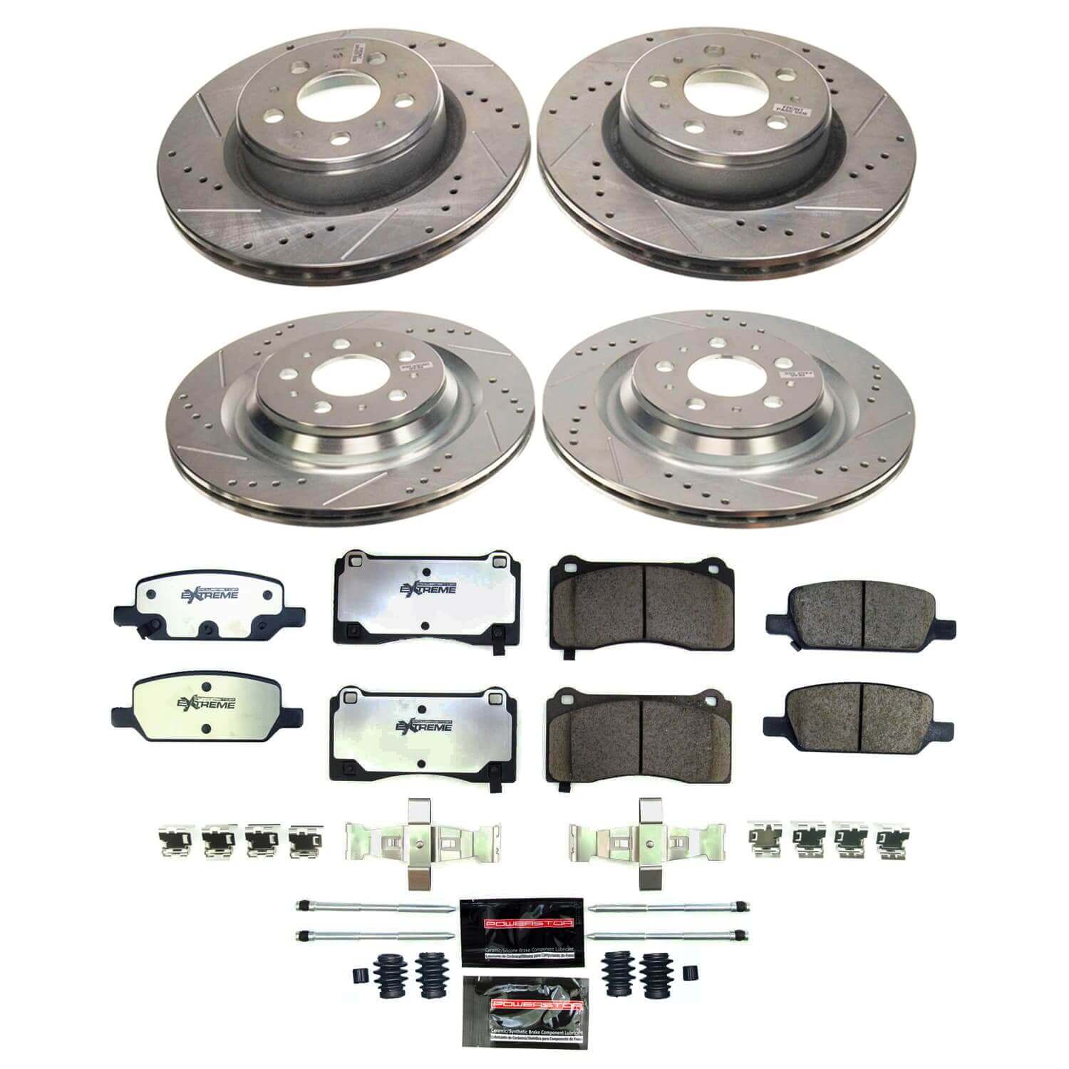 Power Stop K8904-26 - Front And Rear Z26 Street Warrior Pad And Rotor Kit vehicle fitment brake part