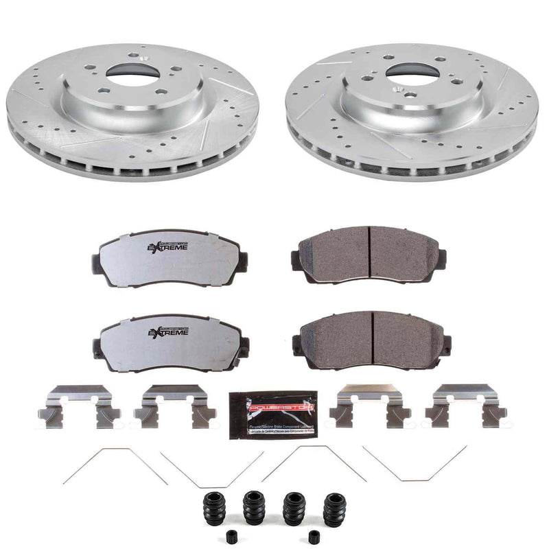 Power Stop K8930-26 Z26 Extreme Street Warrior 1-Click Pad And Rotor Kit for 2021-2025 Acura TLX Base, Sh-AWD product image