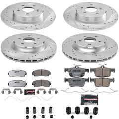 Power Stop K8944-26 Z26 Extreme Street Warrior 1-Click Pad And Rotor Kit for 2021-2025 Acura TLX Base, Sh-AWD product image