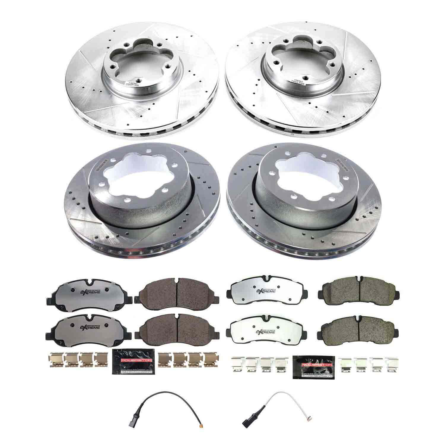 Power Stop K8982-36 Front And Rear Z36 Truck And Tow Pad And Rotor Kit for 2020-2024 Ford TRANSIT-350 HD product image