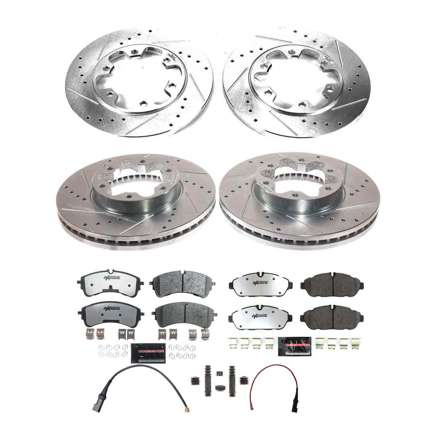 Power Stop K8983-36 Front And Rear Z36 Truck And Tow Pad And Rotor Kit for 2020-2024 Ford TRANSIT-350 HD product image