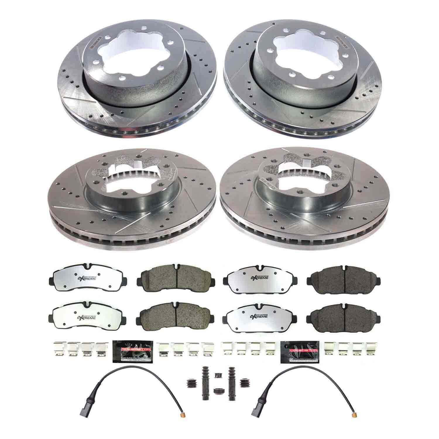 Power Stop K8984-36 Front And Rear Z36 Truck And Tow Pad And Rotor Kit for 2020-2024 Ford TRANSIT-350 HD product image