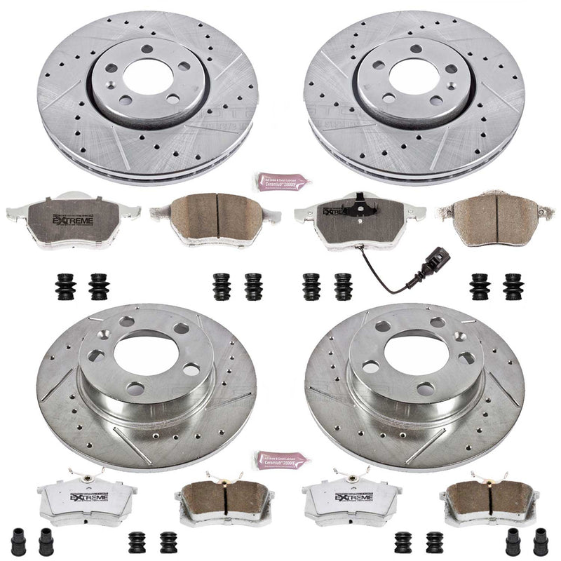 Power Stop K899-26 Z26 Extreme Street Warrior 1-Click Brake Kit (Front And Rear) for 1999-2010 Volkswagen Beetle product image