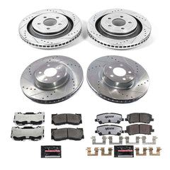 Power Stop K9030-26 Front And Rear Z26 Extreme Street Warrior 1-Click Pad And Rotor Kit for 2021-2023 Ford Mustang Ecoboost, Ecoboost Premium, GT, GT Premium, Mach 1 product image