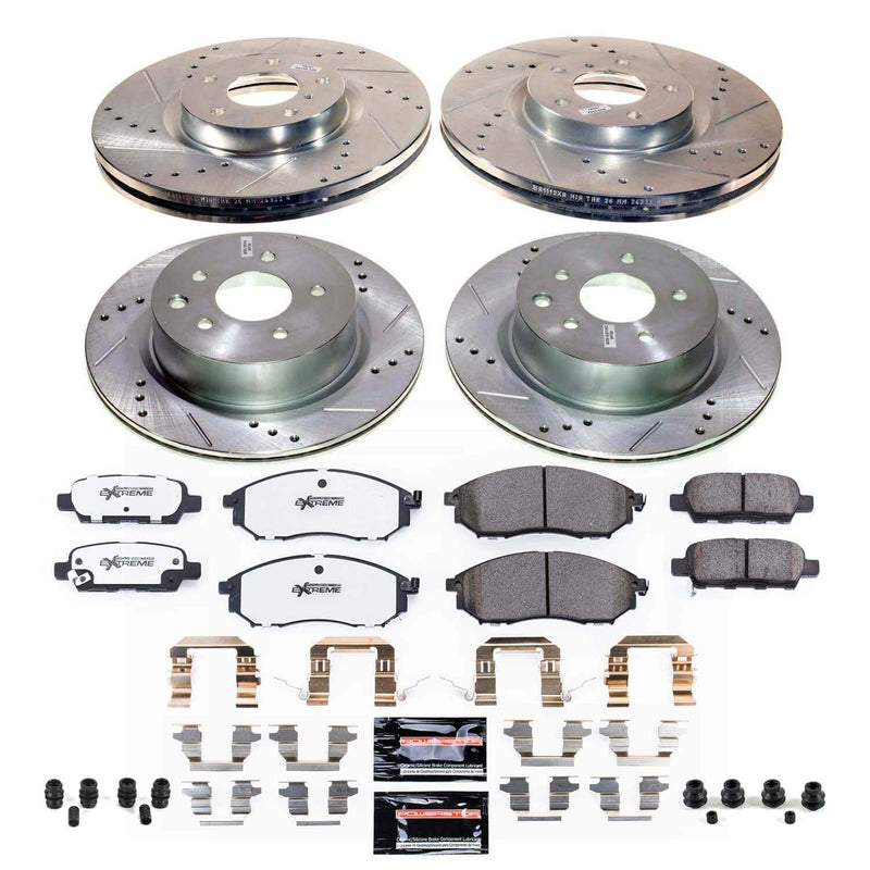 Power Stop K9065-26 - Front And Rear Z26 Street Warrior Pad And Rotor Kit vehicle fitment brake part