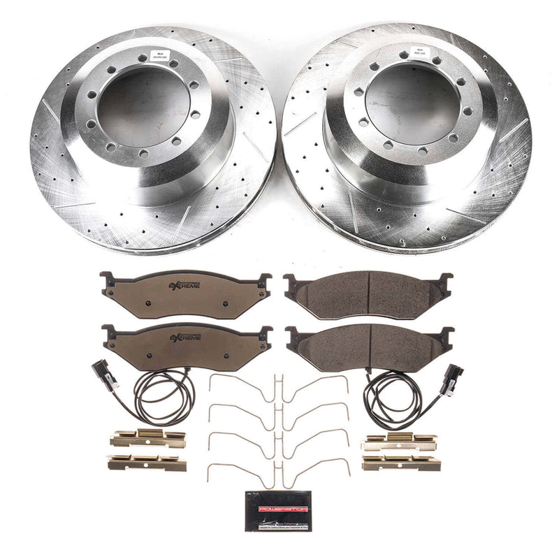 Power Stop K9114-36 - Front And Rear Z36 Severe-Duty Truck And Tow 1-Click Pad And Rotor Kit vehicle fitment brake part